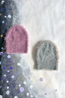 81.Cashmere Fur× Lame Fur Knit Cap