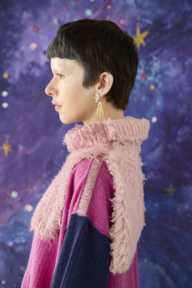 80.Cashmere Fur&times; Lame Fur Knit Turtle 詳細画像