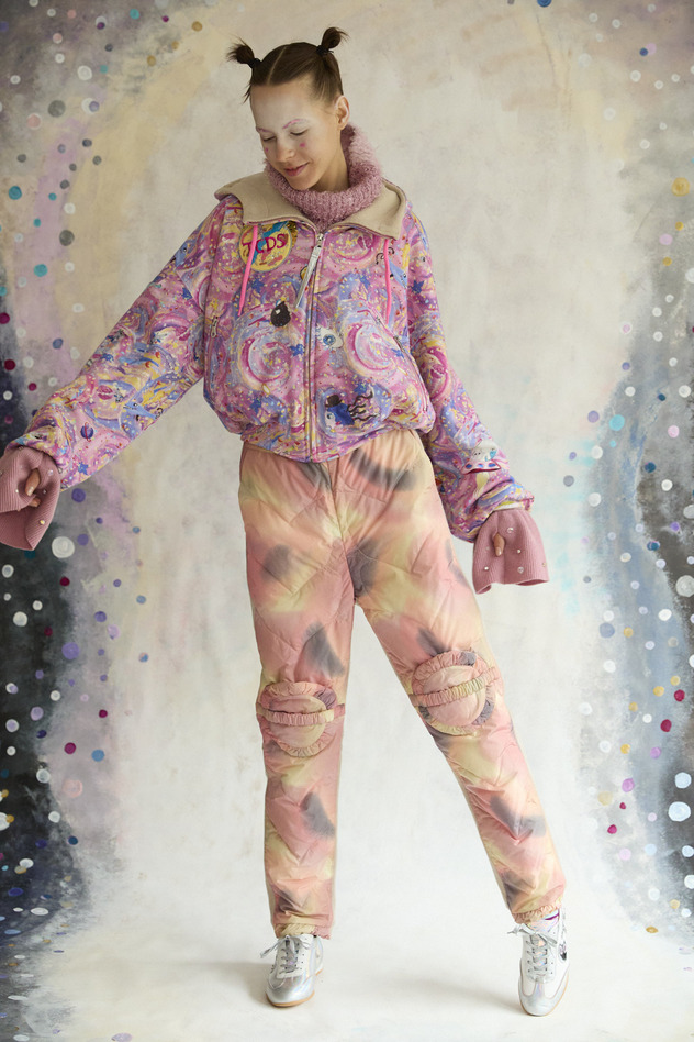 80.Cashmere Fur&times; Lame Fur Knit Turtle 詳細画像 beige&times;blue 9