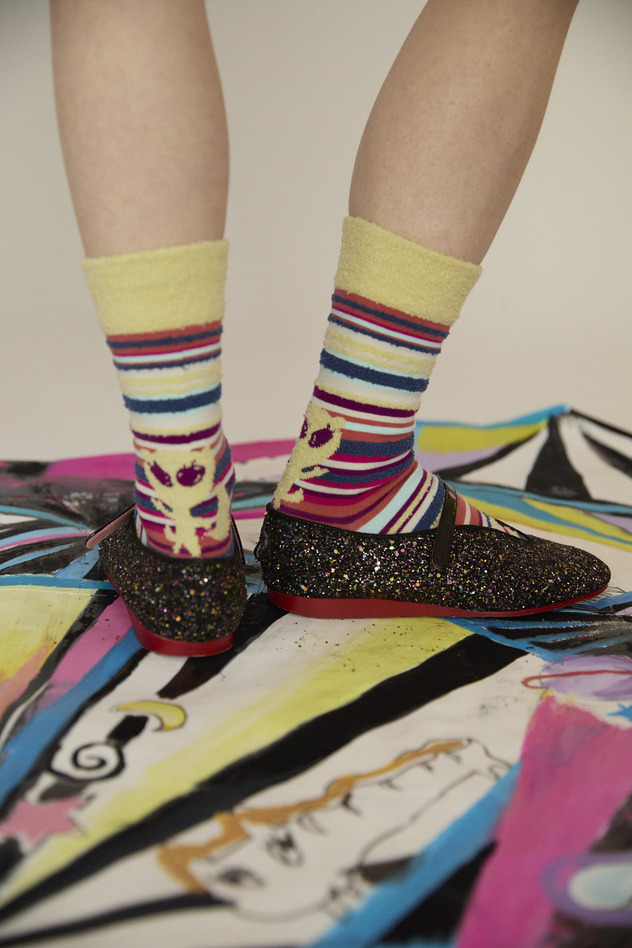 103.Multistripe socks 詳細画像 lime 5