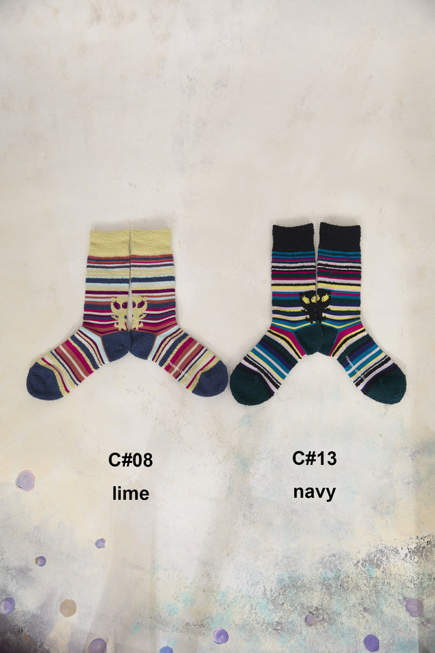 103.Multistripe socks 詳細画像 lime 1