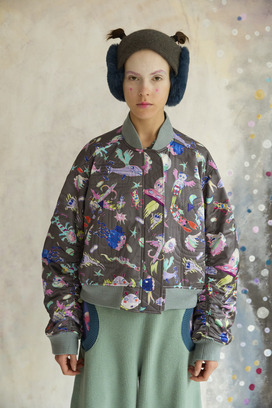 125.Space Walk Silk Blouson