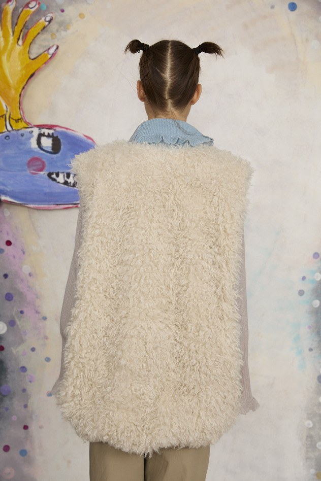 43.Volume Boa Vest 詳細画像 off white 4