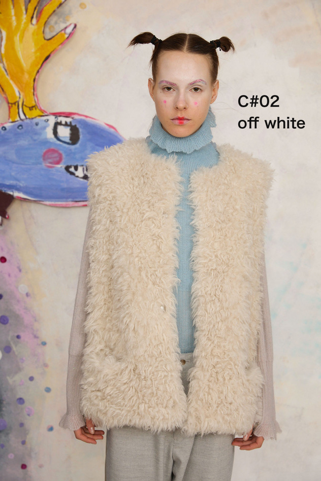 43.Volume Boa Vest 詳細画像 off white 1