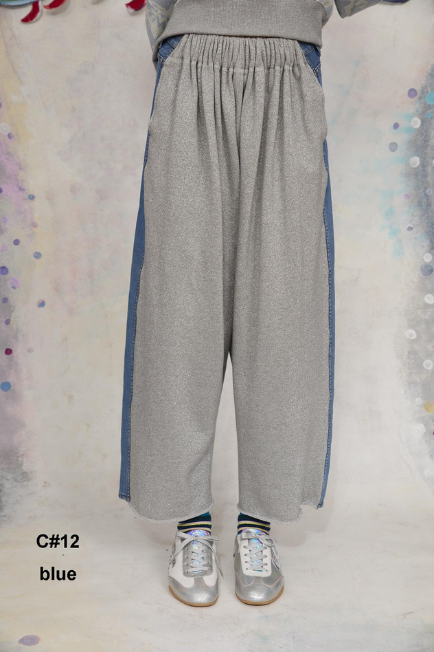 28.Denim & Lame Urake Pants 詳細画像 blue 1