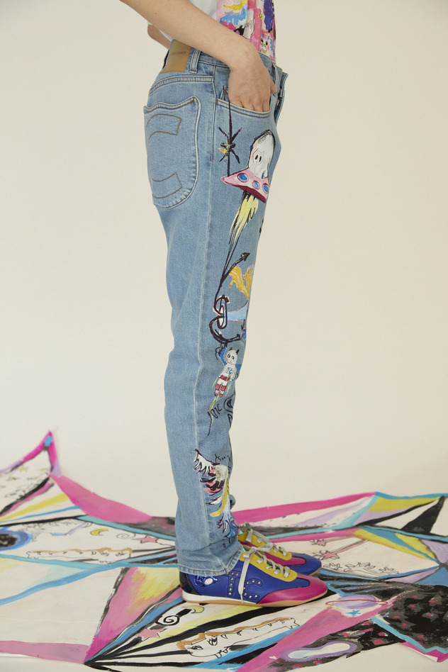 38.Painting Denim Pants 詳細画像 blue 7