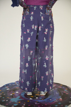 53.Cosmic cat ＆ swan JQ Pants 詳細画像