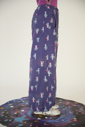 53.Cosmic cat ＆ swan JQ Pants 詳細画像