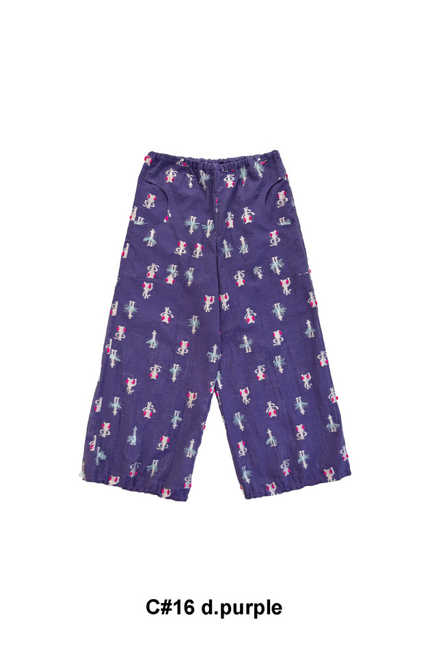 53.Cosmic cat ＆ swan JQ Pants 詳細画像 dark purple 1