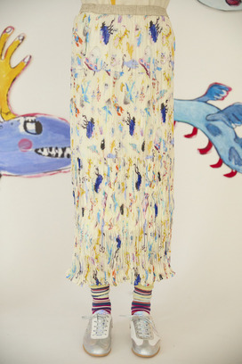 124.Space Walk Silk Skirt