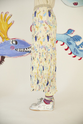 124.Space Walk Silk Skirt 詳細画像