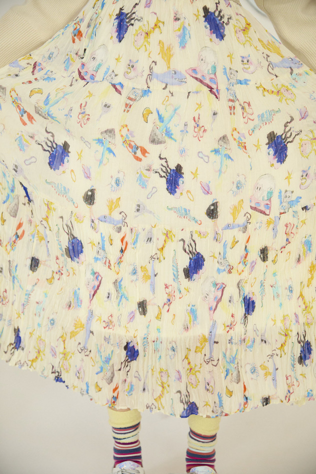 124.Space Walk Silk Skirt 詳細画像 cream 5