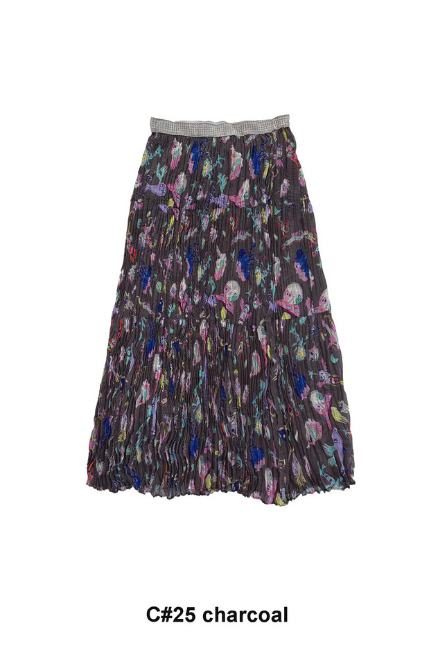 124.Space Walk Silk Skirt 詳細画像 charcoal gray 1