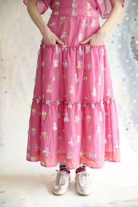 54.Cosmic cat ＆ swan JQ Skirt 詳細画像
