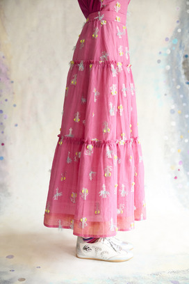 54.Cosmic cat ＆ swan JQ Skirt 詳細画像