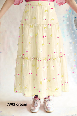 54.Cosmic cat ＆ swan JQ Skirt 詳細画像