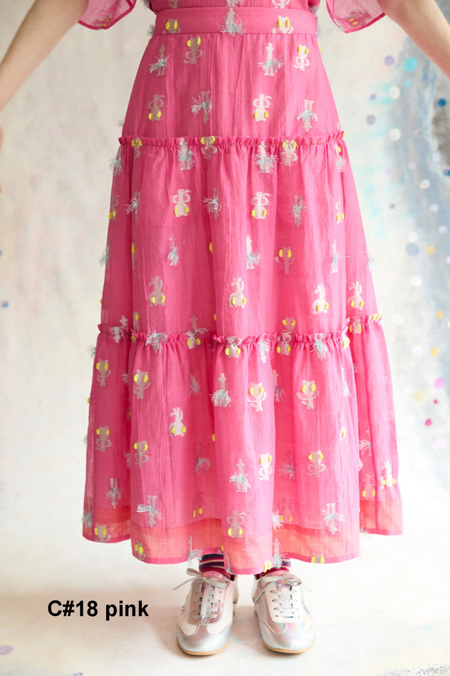 54.Cosmic cat ＆ swan JQ Skirt 詳細画像 pink 1