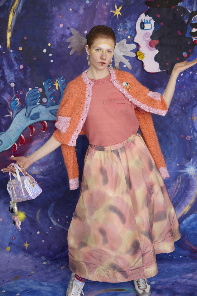 17.Melting colors print Skirt 詳細画像 pink 20