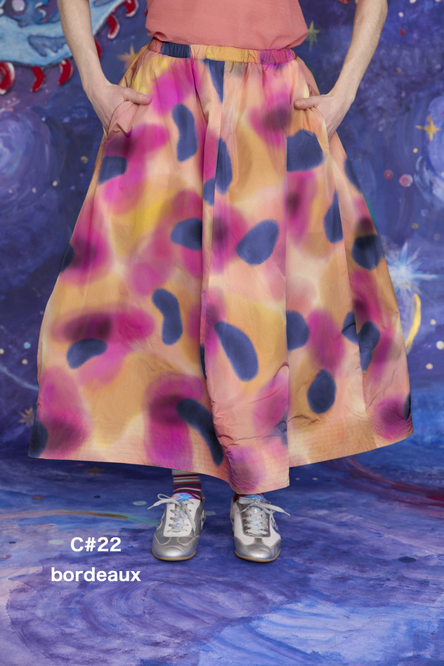 17.Melting colors print Skirt 詳細画像 bordeaux 1