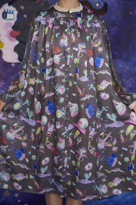 123.Space Walk Silk Dress 詳細画像