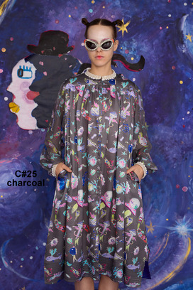 123.Space Walk Silk Dress 詳細画像