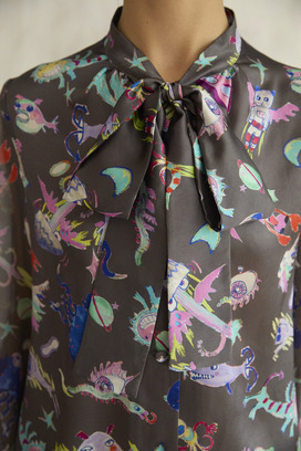 122.Space Walk Silk Shirt 詳細画像