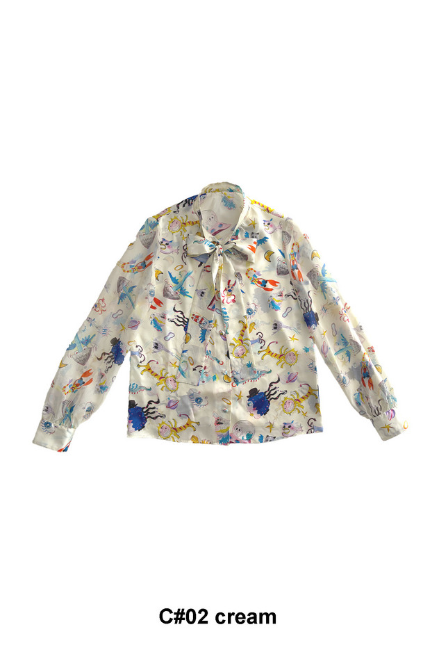 122.Space Walk Silk Shirt 詳細画像 cream 1