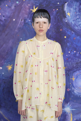 52.Cosmic cat ＆ swan JQ Blouse