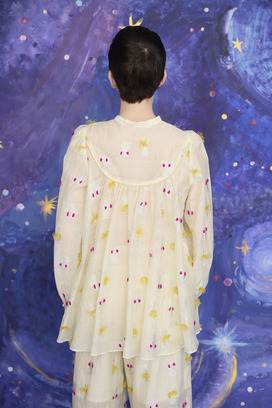 52.Cosmic cat ＆ swan JQ Blouse 詳細画像