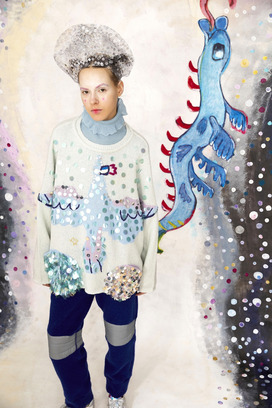 60.Kira kira alien angola Pile Pants 詳細画像