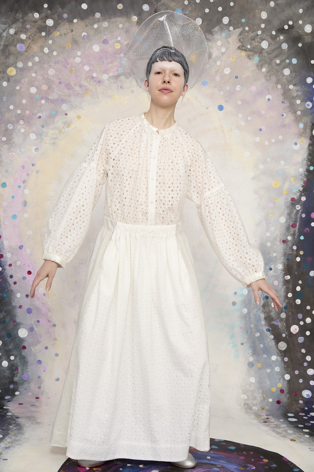 Lame urake & lace Skirt 詳細画像 off white 12
