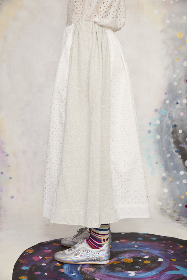 15.Lame urake & lace Skirt 詳細画像 off white 4