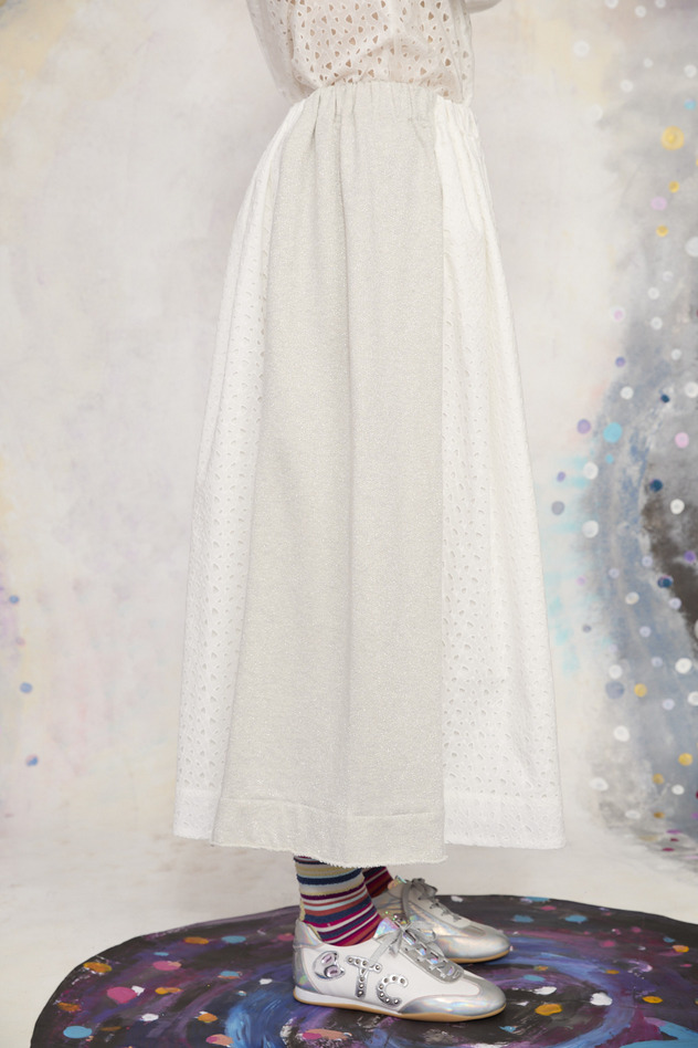 15.Lame urake & lace Skirt 詳細画像 off white 7
