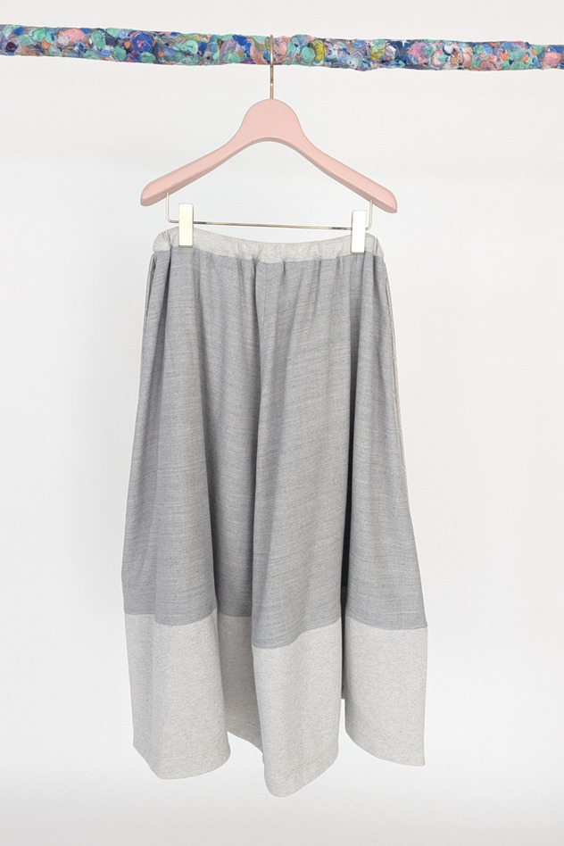 Wool Rayon Twill Skirt 詳細画像 light gray 13