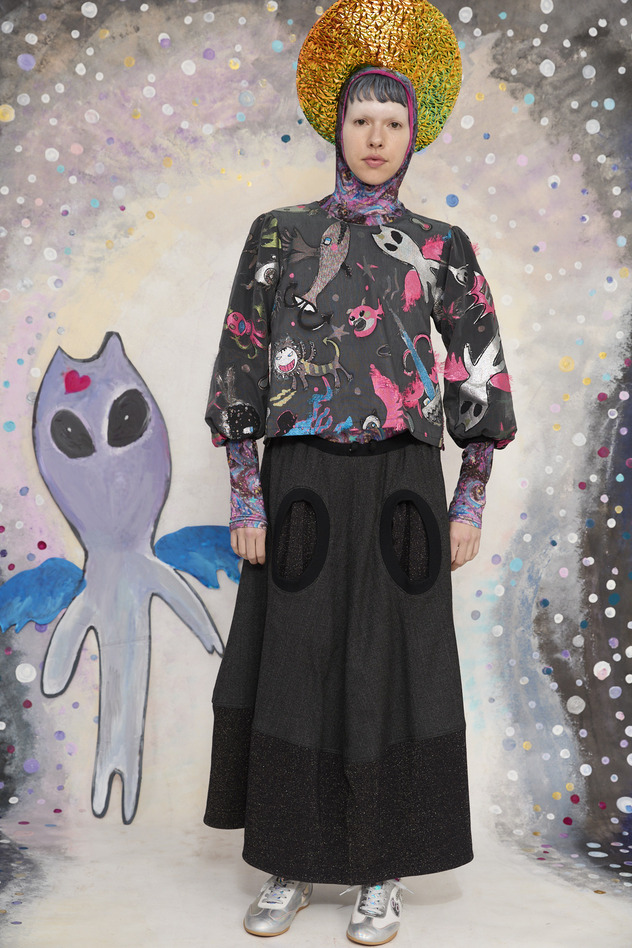 11.Wool Rayon Twill Skirt 詳細画像 light gray 3