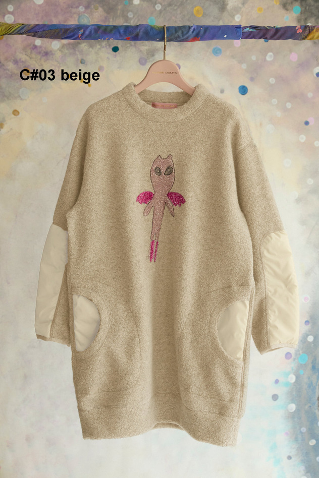 59.Kira kira alien angola Pile Dress 詳細画像 beige 1