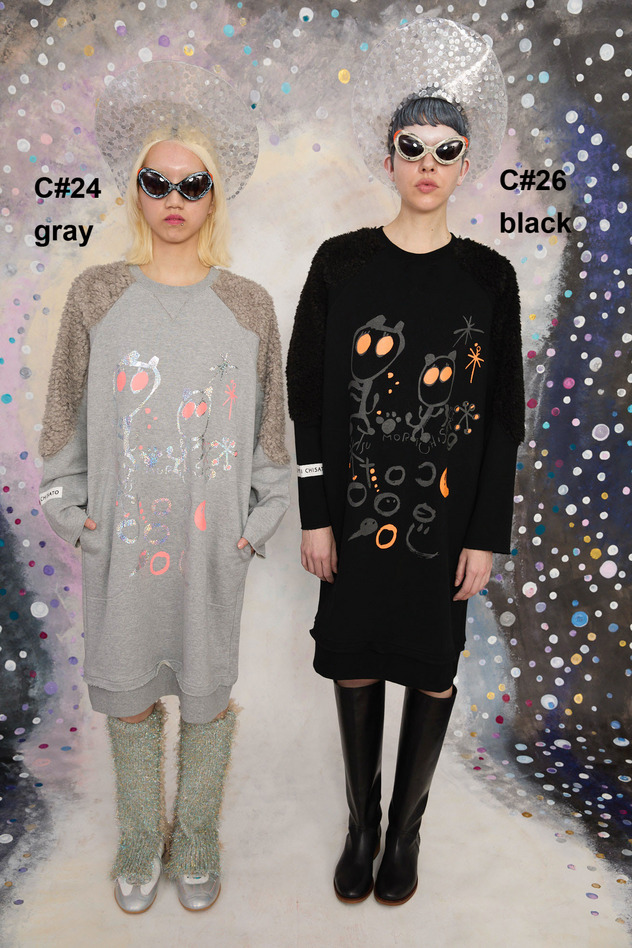 68.LOOK at Cats Urake Dress 詳細画像 gray 1