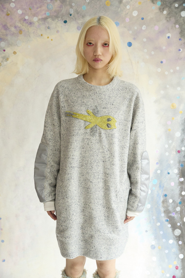 57.Kira kira alien airy knit Dress 詳細画像 gray 1