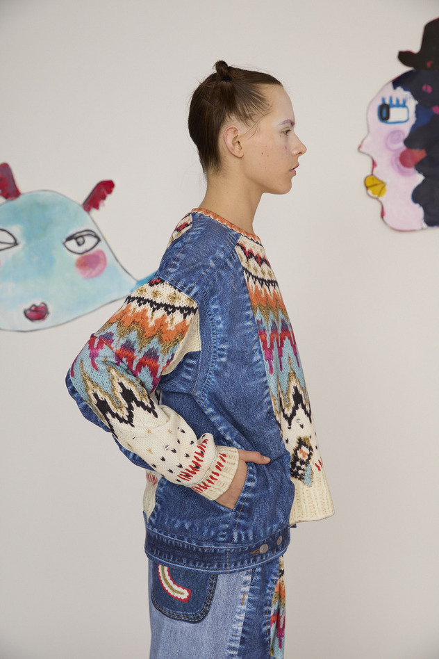 69.Trompe l'oeil Denim Tops 詳細画像 blue 10