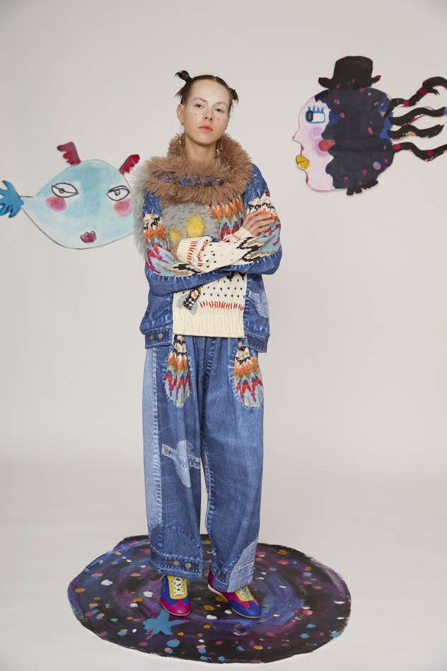 69.Trompe l'oeil Denim Tops 詳細画像 blue 12