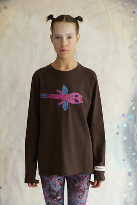 71.Kirakira Alien Embroidery Jersey Long-T 詳細画像