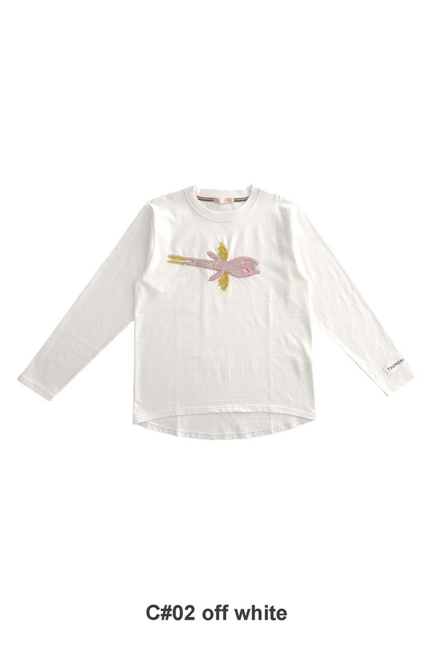 71.Kirakira Alien Embroidery Jersey Long-T 詳細画像 off white 1