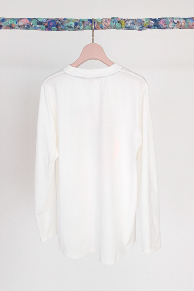 Cat on the moon long T-shirt 詳細画像 off white&times;black 9