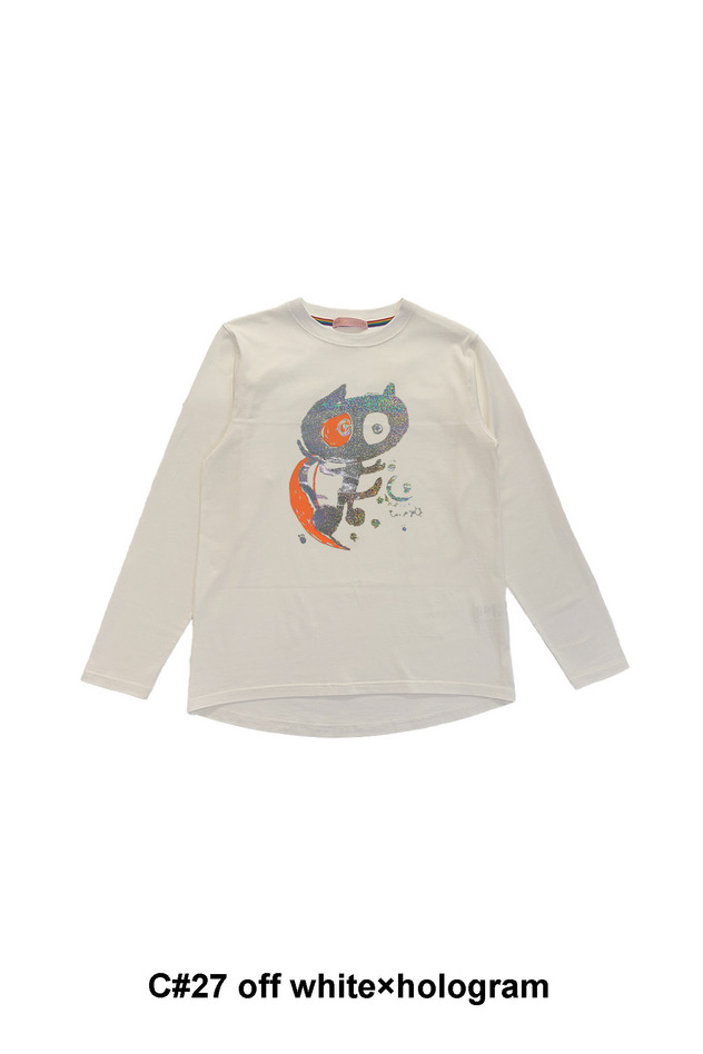 19.Cat on the moon long T-shirt 詳細画像 white&times;hologram 1