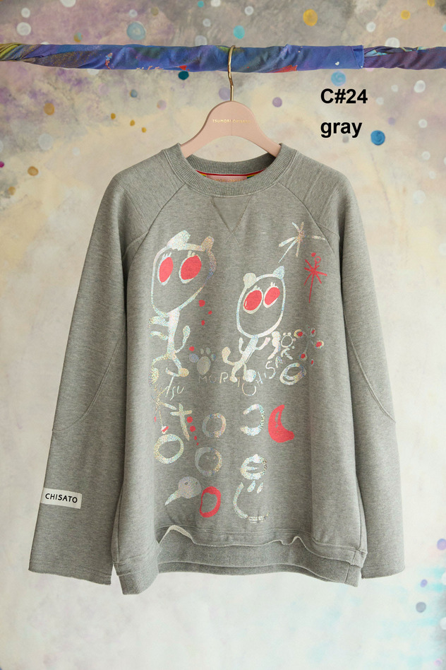 67.LOOK at Cats Urake Tops 詳細画像 gray 1