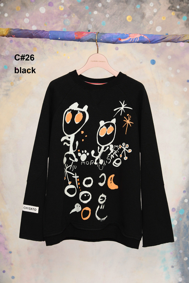 67.LOOK at Cats Urake Tops 詳細画像 black 1