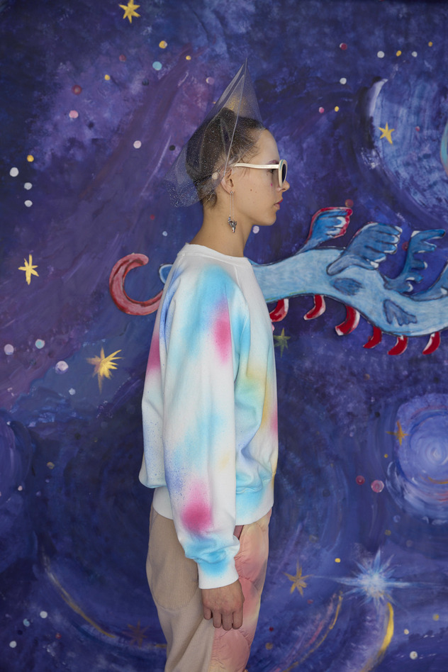 72.Kiraneko spray dye urake Tops 詳細画像 light blue 5