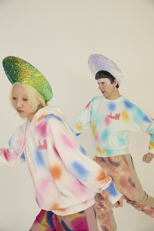 72.Kiraneko spray dye urake Tops 詳細画像 light blue 7