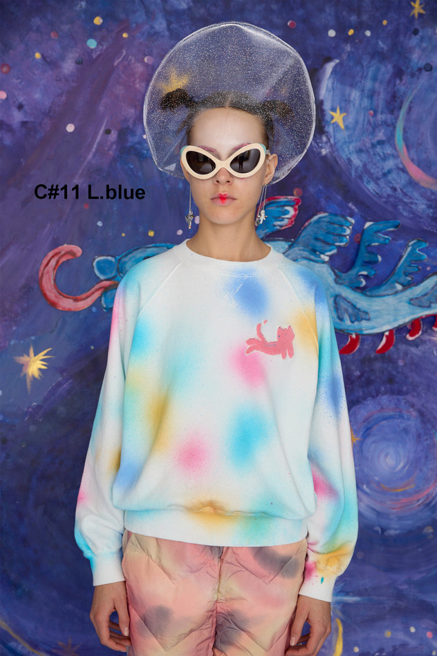 72.Kiraneko spray dye urake Tops 詳細画像 light blue 1