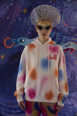 73.Kiraneko spray dye urake Hoodie 詳細画像